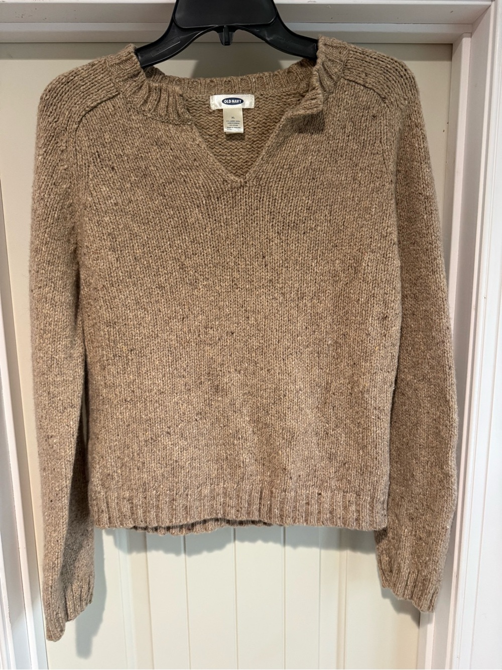 Old Navy Beige/Tan V‑Neck Knit Sweater